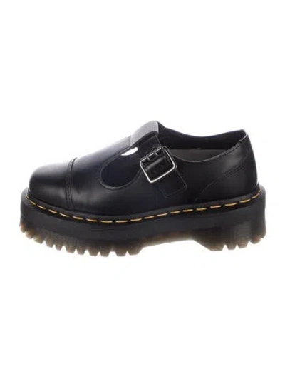 Pre-owned Dr. Martens Leather Mary Jane Flats In Black