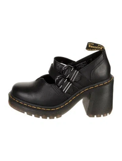Pre-owned Dr. Martens Leather Mary Jane Flats In Blue