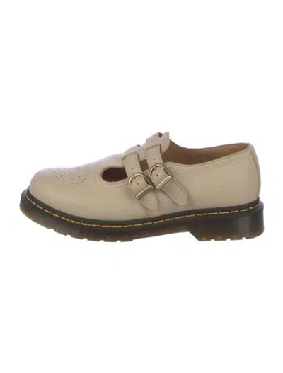 Pre-owned Dr. Martens Leather Mary Jane Flats In Neutrals
