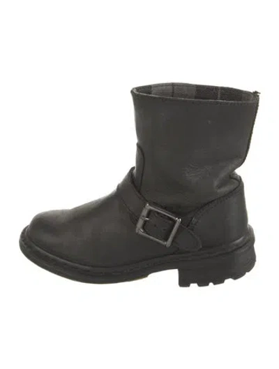 Pre-owned Dr. Martens Leather Moto Boots In Black