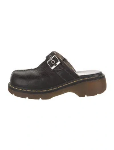 Pre-owned Dr. Martens Leather Mules In Black