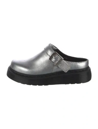 Pre-owned Dr. Martens Leather Mules In Silver