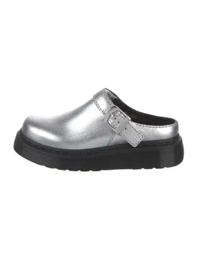 Pre-owned Dr. Martens Leather Mules In Silver