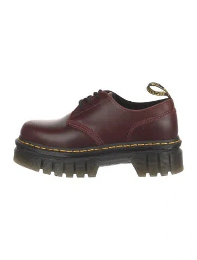 Pre-owned Dr. Martens Leather Oxfords In Burgundy