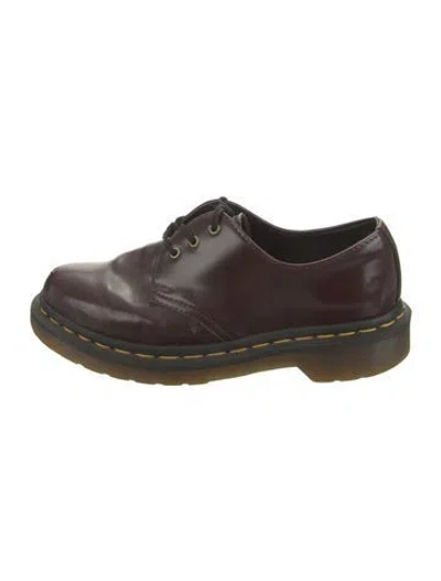 Pre-owned Dr. Martens Leather Oxfords In Burgundy