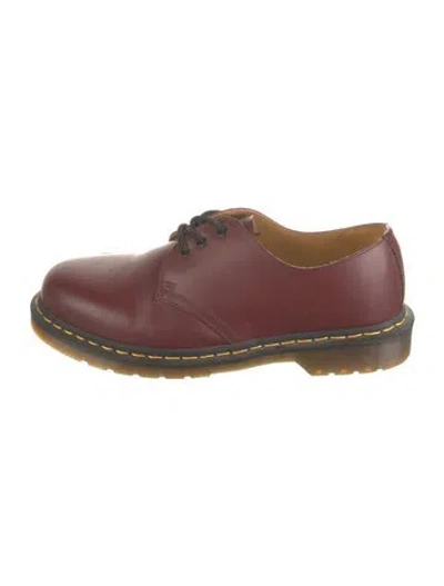 Pre-owned Dr. Martens Leather Oxfords In Burgundy