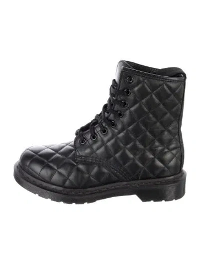 Pre-owned Dr. Martens Leather Patterned Combat Boots In Blue
