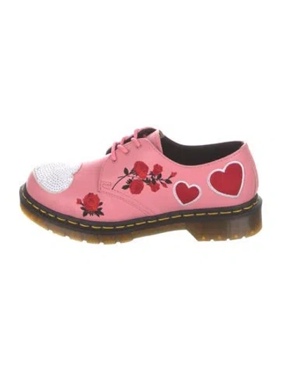 Pre-owned Dr. Martens Leather Patterned Oxfords In Pink