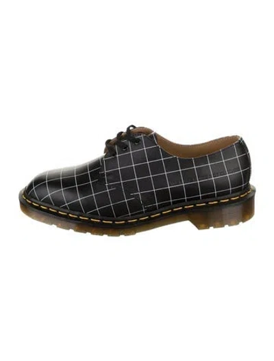 Pre-owned Dr. Martens Leather Plaid Print Oxfords In Multicolor
