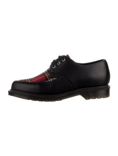 Pre-owned Dr. Martens Leather Plaid Print Sneakers In Black