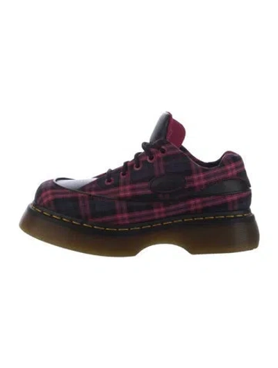 Pre-owned Dr. Martens Leather Plaid Print Sneakers In Multi