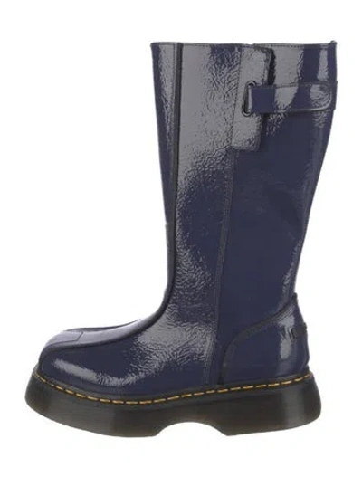 Pre-owned Dr. Martens Leather Rain Boots In Blue