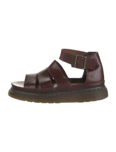 Pre-owned Dr. Martens Leather Sandals In Brown/burgundy