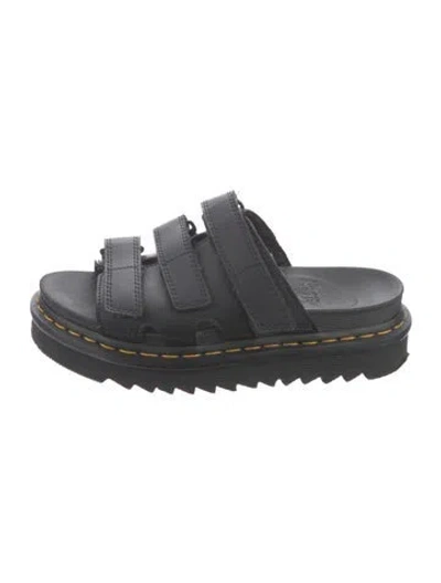 Pre-owned Dr. Martens Leather Slides In Black