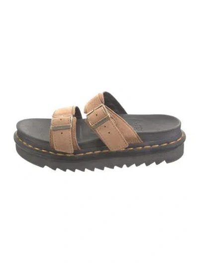 Pre-owned Dr. Martens Leather Slides In Black