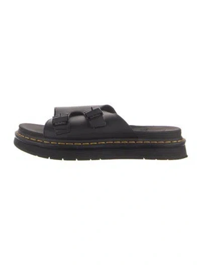 Pre-owned Dr. Martens Leather Slides In Black