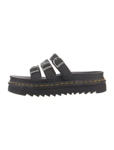 Pre-owned Dr. Martens Leather Slides In Blue
