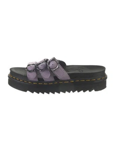 Pre-owned Dr. Martens Leather Slides In Purple