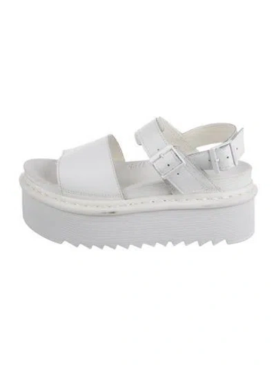 Pre-owned Dr. Martens Leather Slingback Flats In White