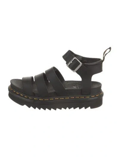 Pre-owned Dr. Martens Leather Slingback Sandals In Black