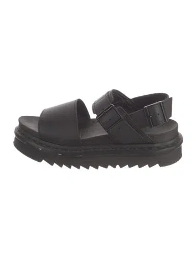 Pre-owned Dr. Martens Leather Slingback Sandals In Black