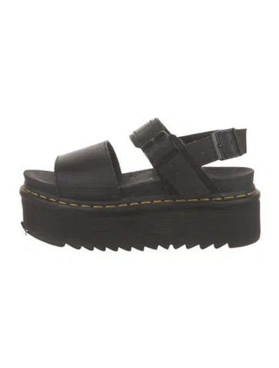 Pre-owned Dr. Martens Leather Slingback Sandals In Black