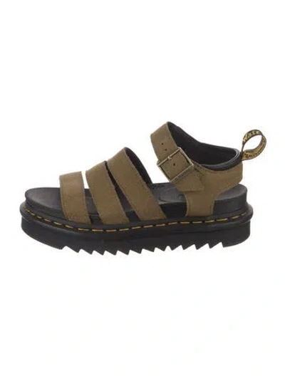 Pre-owned Dr. Martens Leather Slingback Sandals In Black