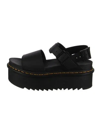 Pre-owned Dr. Martens Leather Slingback Sandals In Black