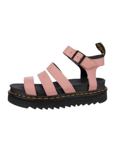 Pre-owned Dr. Martens Leather Slingback Sandals In Burgundy