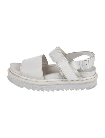 Pre-owned Dr. Martens Leather Slingback Sandals In White