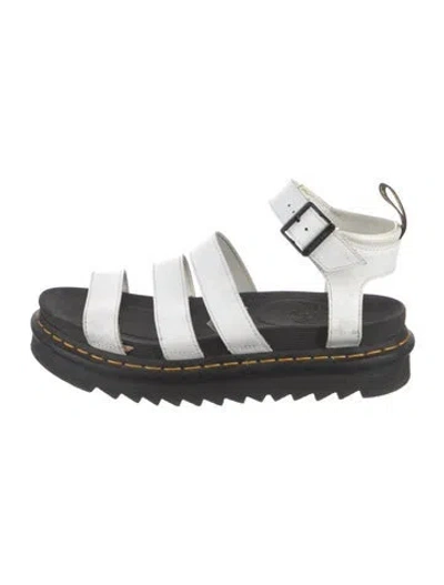Pre-owned Dr. Martens Leather Slingback Sandals In White