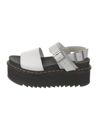 Pre-owned Dr. Martens Leather Slingback Sandals In White
