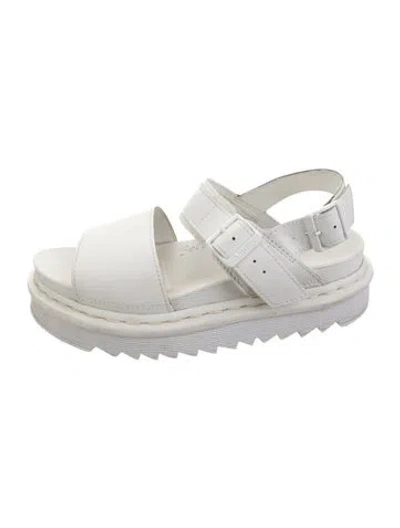 Pre-owned Dr. Martens Leather Slingback Sandals In White