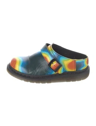 Pre-owned Dr. Martens Leather Tie-dye Print Mules In Blue