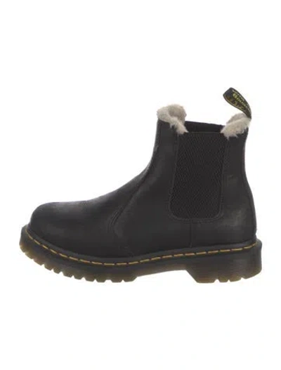 Pre-owned Dr. Martens Leather Whipstitch Trim Chelsea Boots In Black