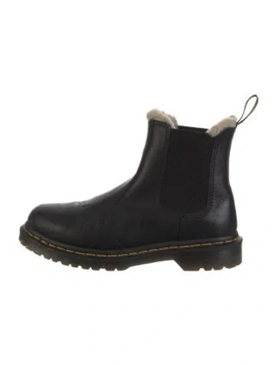 Pre-owned Dr. Martens Leather Whipstitch Trim Chelsea Boots In Black