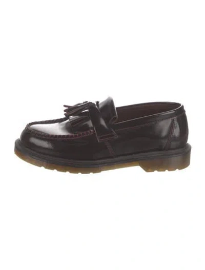 Pre-owned Dr. Martens Leather Whipstitch Trim Loafers In Burgundy