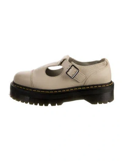 Pre-owned Dr. Martens Leather Whipstitch Trim Oxfords In Neutrals