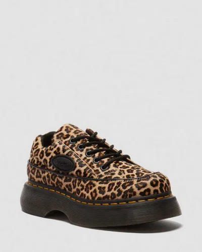Dr. Martens' Leather Buzz 5-eye Leopard Shoes In Beige