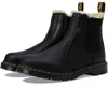 Dr. Martens' Leonore R21045001 Boot Women 8 Black Leather Faux Fur Chelsea Fzp058