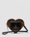 Dr. Martens' Leopard Hair-on Kiev Leather Heart Shaped Bag In Black