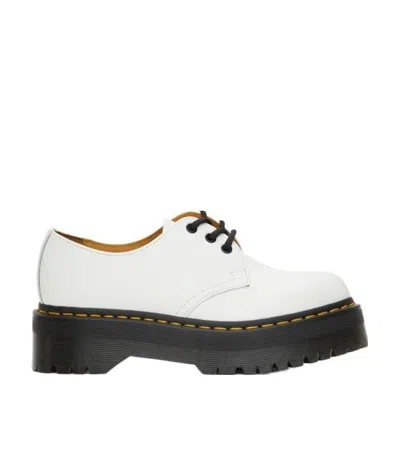 Dr. Martens' White 1461 Smooth Platform Derbys In White Smooth