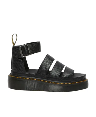 Dr. Martens' Logo Flat Sandals In Black