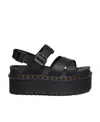 Dr. Martens' Voss Ii Athena Leather Strap Platform Sandals In Black