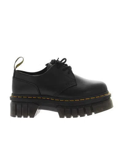 Dr. Martens Audrick Nappa Leather Platform Shoes In Black