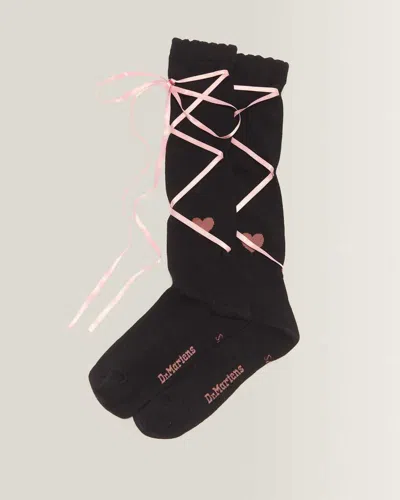 Dr. Martens Long Lace Up Socks In Black