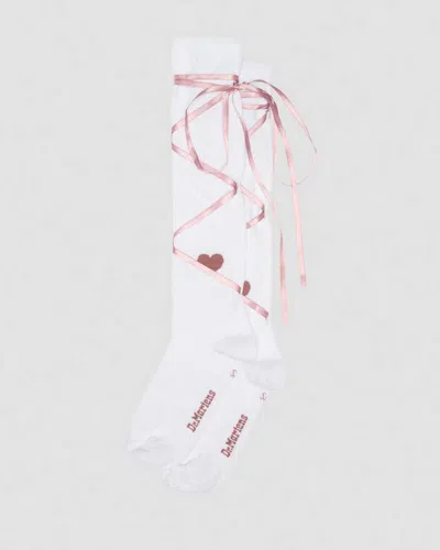 Dr. Martens Long Lace-up Organic Cotton Blend Socks In White