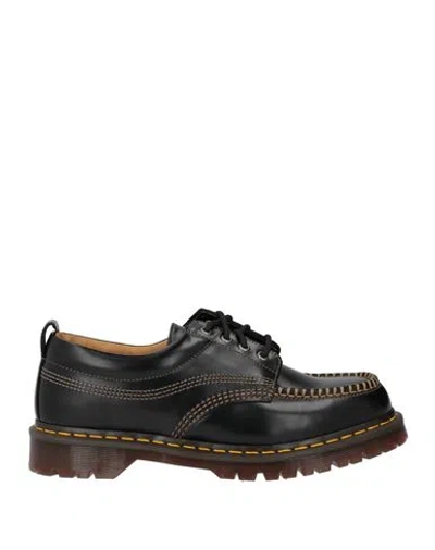 Dr. Martens Lowell Analine Man Lace-up Shoes Black Size 5 Leather In Animal Print