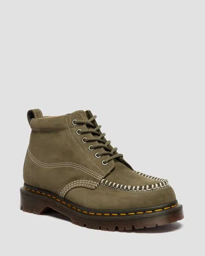 Dr. Martens Lowell Chukka Nubuck Moc Toe Ankle Boots In Green