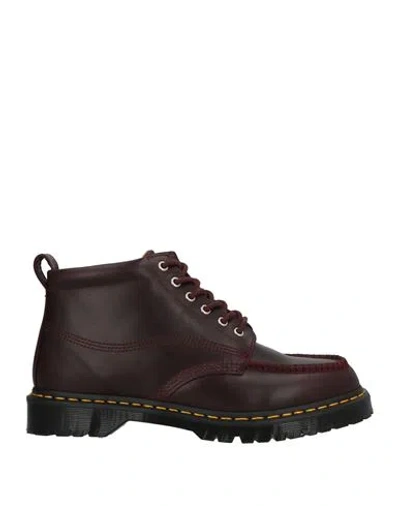 Dr. Martens Lowell Chukka Spiced Mayhem Man Ankle Boots Burgundy Size 10 Leather In Red